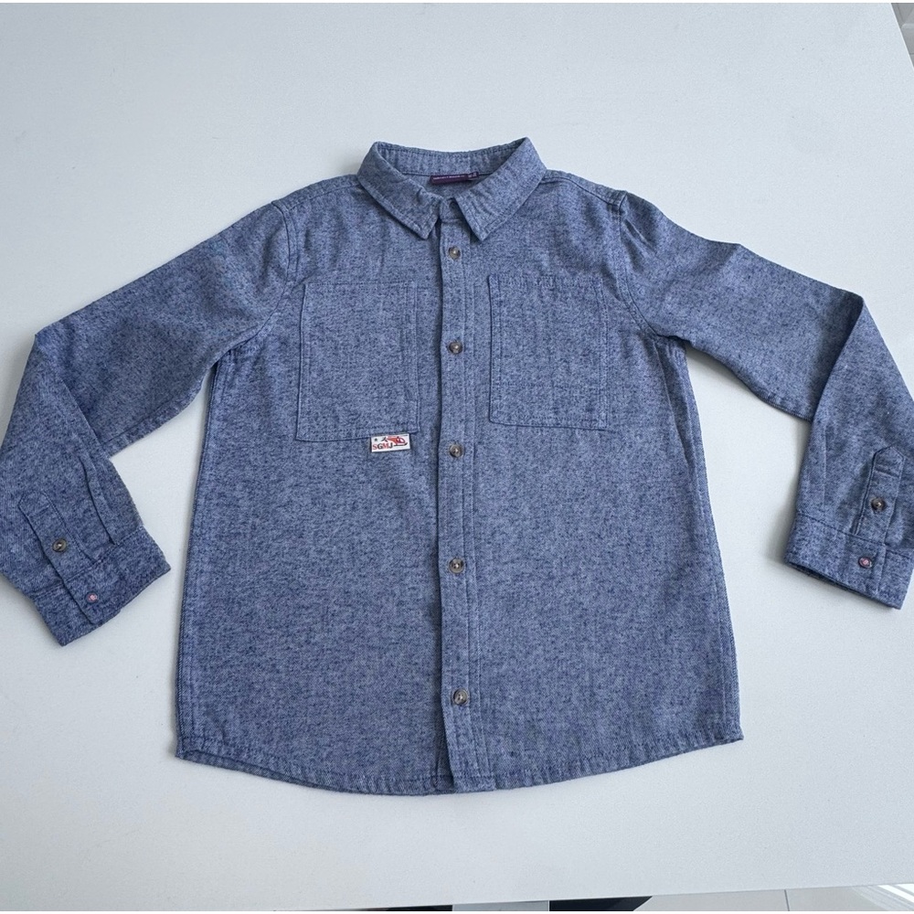 Boys Sergent Major Button Down Shirt Blue Long Sleeve Casual or Dress Layer NWOT